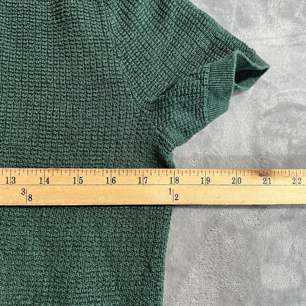 Polo Ralph Lauren Mesh Knit Linen Johnny Collar Sweater Mens Medium Green Shirt - Picture 9 of 12